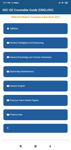 Android application SSC GD Constable English Guide screenshort