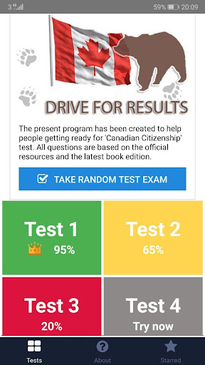 Android application Canadian Citizenship Test screenshort