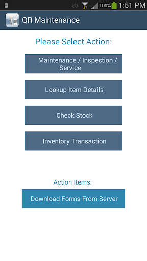 Android application QR Maintenance screenshort