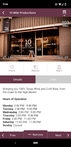 Screenshot of Texas Wine Lover