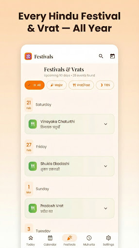 Hindu Calendar- Panchang 2026 Android Uygulaması Ekran Görüntüsü 2
