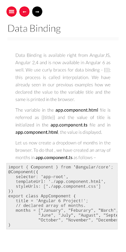 Android application Learn Angular 6 Quick Guide screenshort