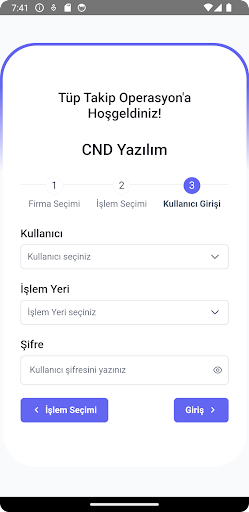 Tüp Takip Operasyon Screen 2