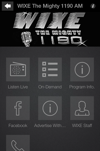 Android application WIXE The Mighty 1190 AM screenshort