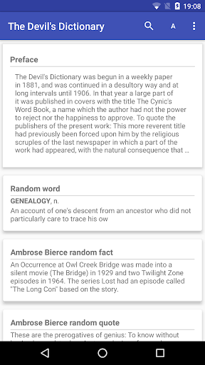 Android application The Devil's Dictionary screenshort