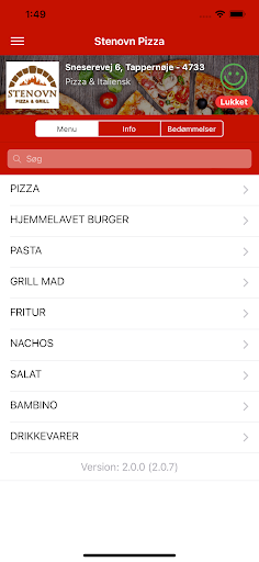 Android application Stenovn Pizza screenshort