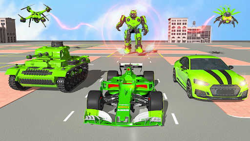 Android application Grand Flying Robot Car Game 3D screenshort