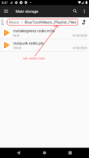 Playlist on bluetooth Screen 2