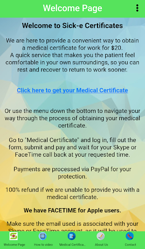 Android application Sick-e Certificates screenshort