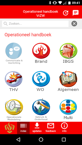 Android application Operationeel handboek VrZW screenshort