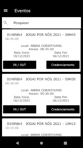 Android application Tracker Invasão Corinthiana screenshort