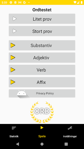 Ordtestet Screen 2