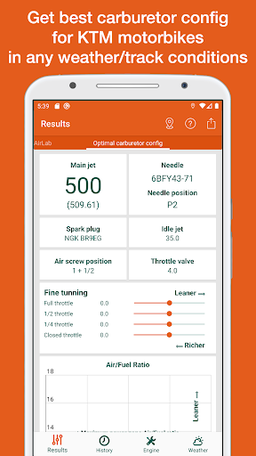 Android application Jetting KTM 2T Moto Bikes screenshort