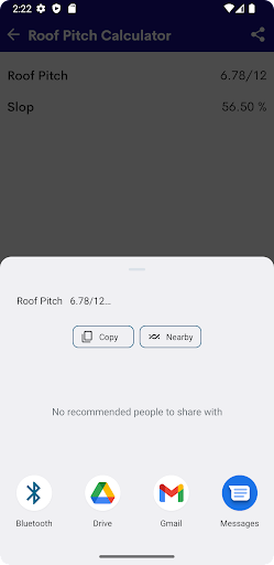 Roof Pitch Calculator Screen 3