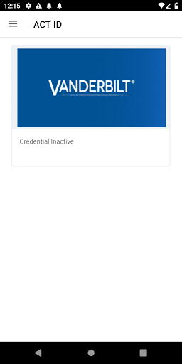 Android application ACT ID Vanderbilt screenshort
