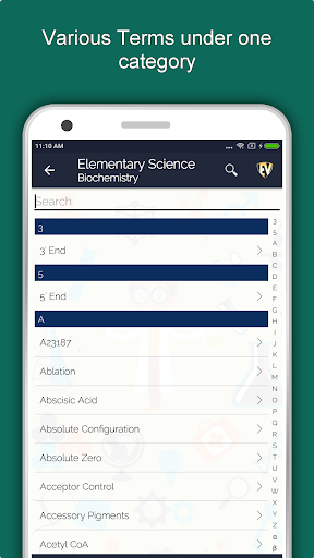 Basic Science Dictionary Screen 3