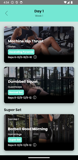 SCC Fitness App Screen 2