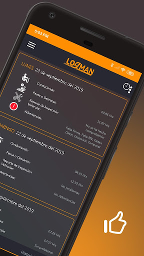 Logman Bitácora del Conductor Screen 3