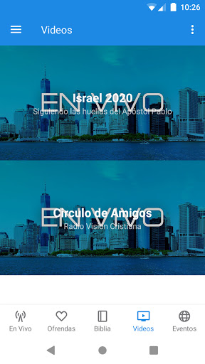 Screenshot of Radio Vision Cristiana