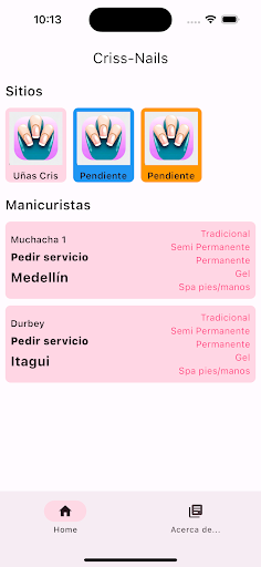 Android application Unas Cris screenshort