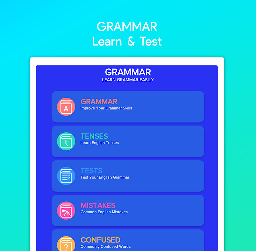 Screenshot of English Grammar: Learn & Test