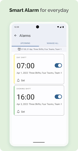 Shift Schedule(Roster) & Alarm Screen 3