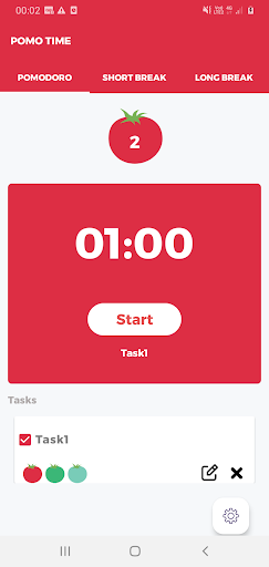 Pomo Time : Pomodoro Screen 2