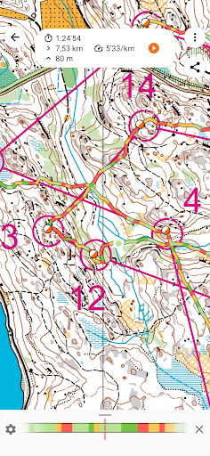 Android application Control Orienteering Analysis screenshort