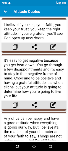 Attitude Quotes App Screen 2