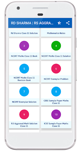 Android application RD Sharma 11 Math Solutions screenshort
