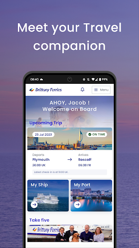 Android application Brittany Ferries screenshort