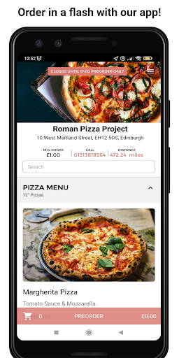 Android application Roman Pizza Project screenshort