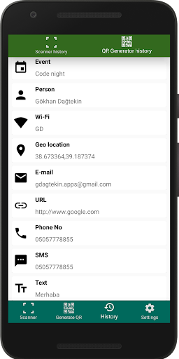 Barcode QR Scanner & Generator Screen 3