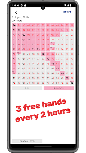 Android application Holdem GTO - Fast Poker Ranges screenshort