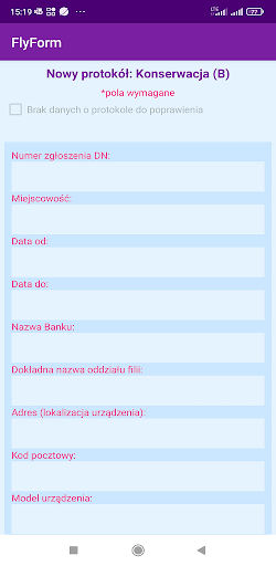Android application FlyForm screenshort