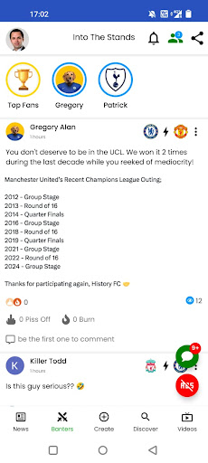Android application Into The Stands Football App screenshort