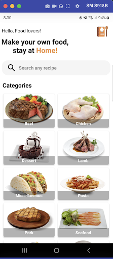 Android application Kitchen Recipes screenshort