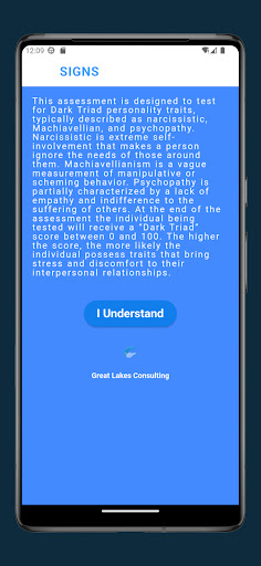 Signs Narcissism Assessment Screen 2