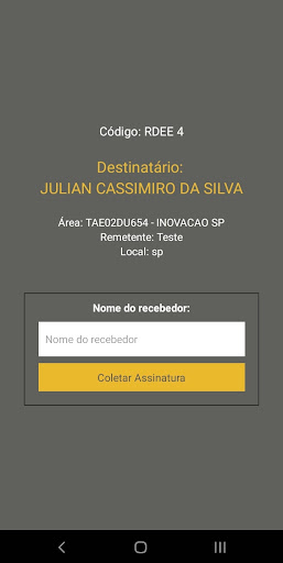 Android application TegEntrega screenshort