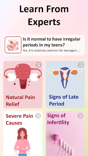 Screenshot of Period Tracker and Ovulation