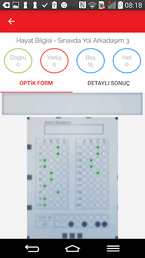 Kırmızı Beyaz Optik Okuma Screen 2