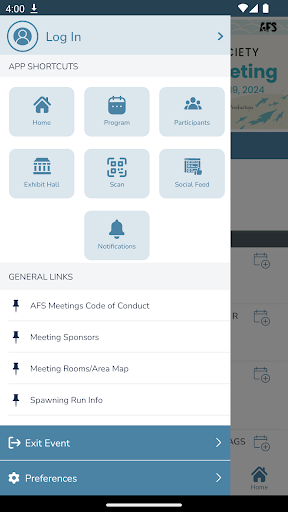 Android application AFS Events screenshort