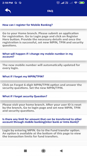 Mizobank Mobile Banking Screen 2