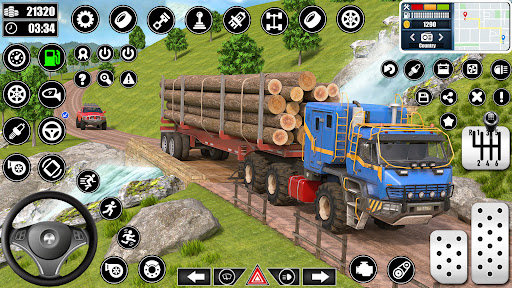 Log Transporter Truck Driving Screen 3