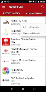 Radios - Ville de Québec