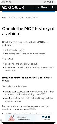 Vehicle Taxation and MOT Check