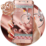 Rose Gold Silk Diamonds Luxury theme icon
