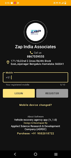 Android application Zap India Associates screenshort