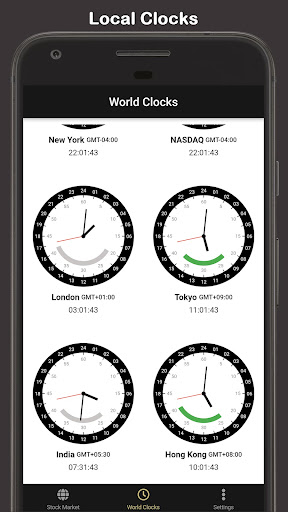Stock Market Hours Clock Screen 3