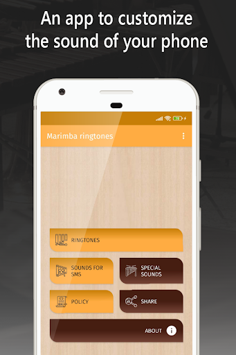 Android application marimba ringtones for phone screenshort